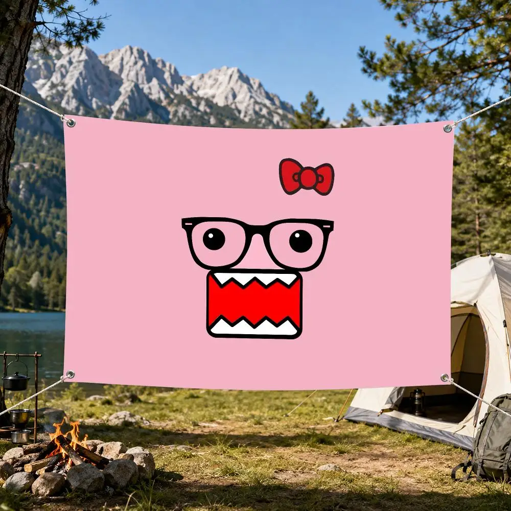 Anime D-domo Kun Flags Aesthetic Wall Tapestry Printed Wall Hanging Living Room Party Outdoor Decor