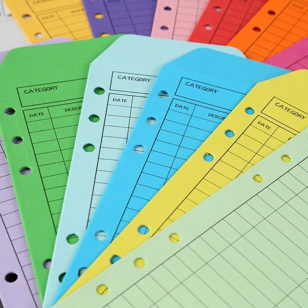 12PCS/Set Loose-Leaf Paper Budget Envelope Envelopes Pockets Color Cash Envelope Multifunctional Tracking Budget Planner