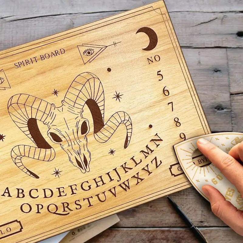 Ouija Board 20cm Wooden Ouija Planchette Message Talking Board With Pointer Decision Maker Board For Home Yoga Meditation Energy