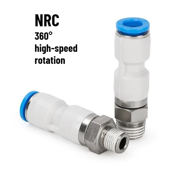 Pneumatic Air Fitting 360° Rotary Connectors Swivel Joint High Speed Rotation 6/8/10/12mm MaleThread M5 1/4 1/2 Quick Coupling