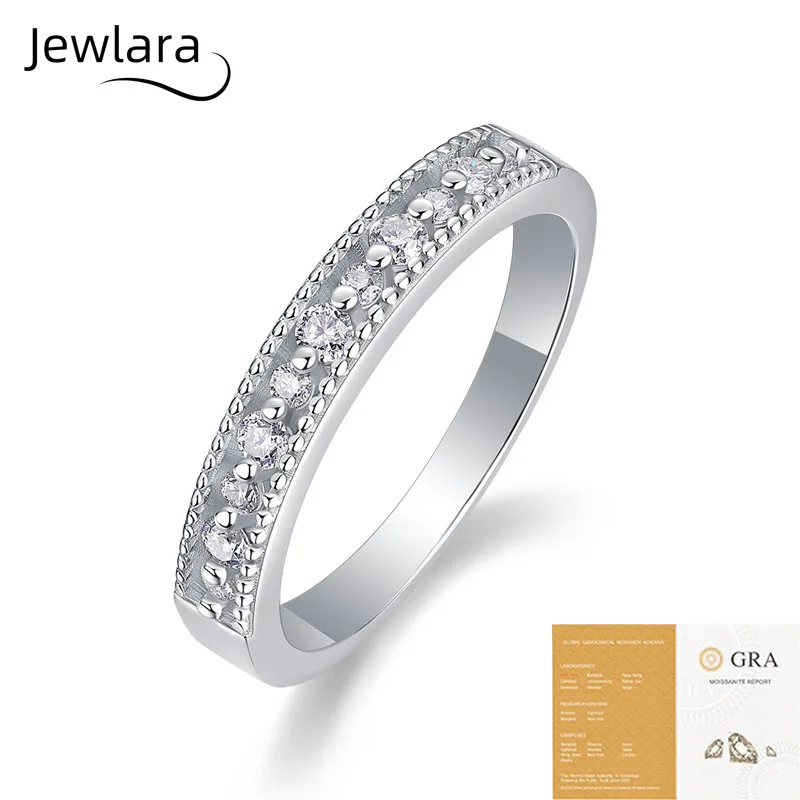 Jewlara Moissanite Ring Simple Temperament Women, Do Not Fade, Fashionable Stacked 925 Silver Commuting Versatile