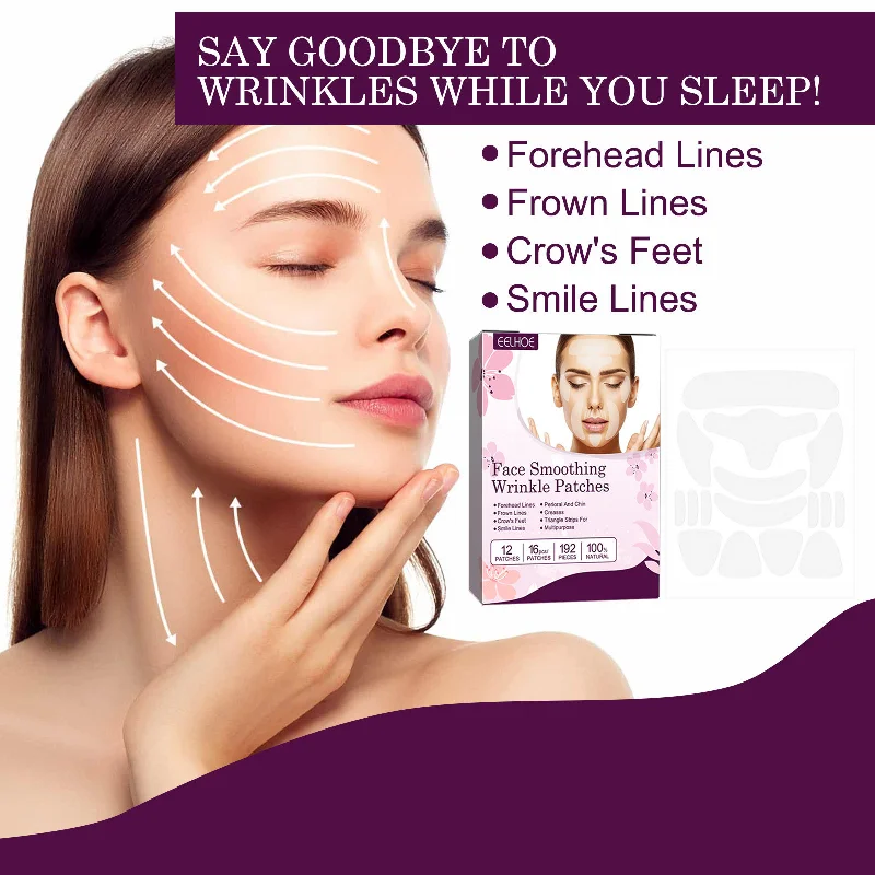 Parches para suavizar las arrugas faciales, almohadillas de Lifting Facial para líneas finas, corrección de líneas de sonrisa y ceño, herramientas para el cuidado de la piel, 12 juegos por caja