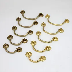 Brass Wardrobe Door Handle Vintage Drawer Pulls Chinese Medicine Cabinet Kitchen Cupboard Furniture Hanging Ring Handles