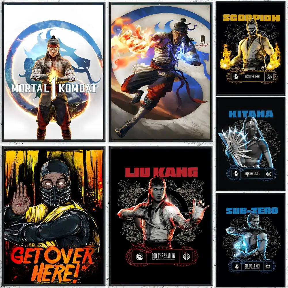 1PC Game M-Mortal Kombat Poster Perfect Sticker Self Adhesive for Office Home Theater Wall Art Decor Fancy Gift