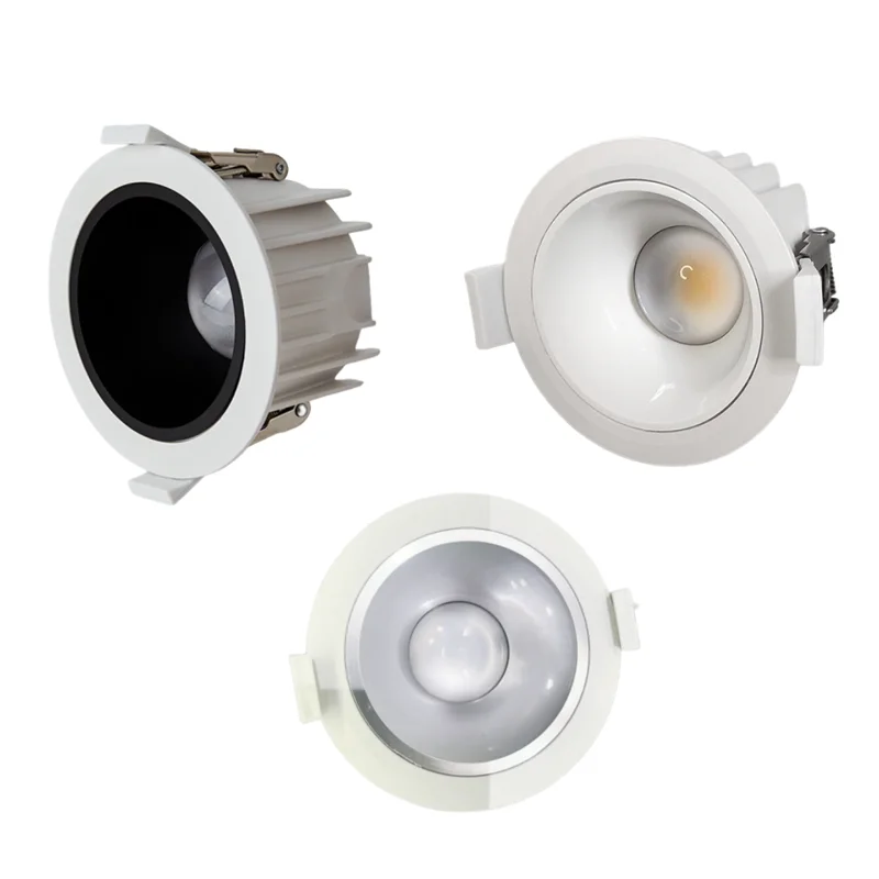 Wodoodporne reflektory typu downlight IP65 wbudowane antyodblaskowe punktowe reflektory LED COB łazienka kuchnia okap taras zewnętrzny