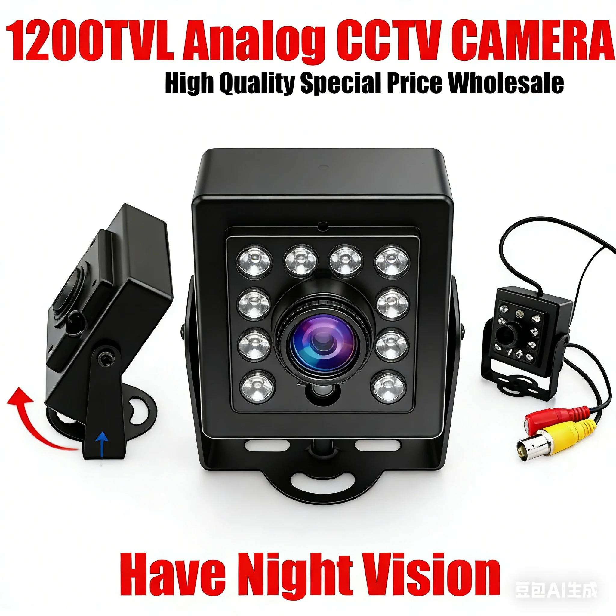 

Мини HD CMOS камера ночного видения 1200TVL маленький стиль 10 светодиодов металлический Micro Vidicon CCTV мониторинг видеонаблюдения с кронштейном