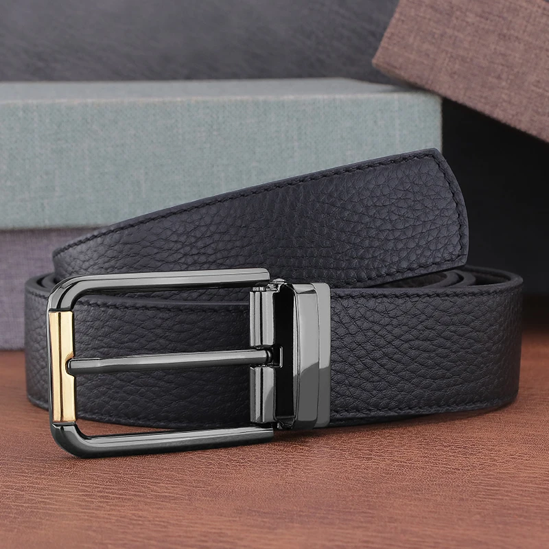 Fancy Vintage Jeans Leather Pin Buckle Belts Men Genuine Leather Leisure Luxury Fashion High Quality Formal Wear Ceinture Homme