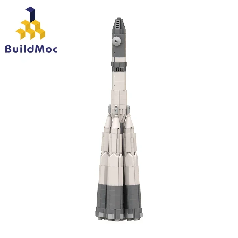 

BuildMoc космическая ракета семейство Восток Набор строительных блоков Saturn V R-7 советский N1 Луна исследование транспортных средств кирпичи игрушка для детей подарок