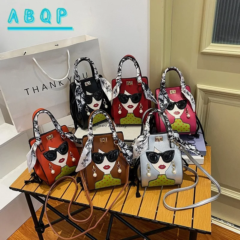 

Handbag Women's New Shoulder Messenger Bags Bucket Bag Girl Cartoon Pattern Mixed Color Mini Outdoor Travel Purse