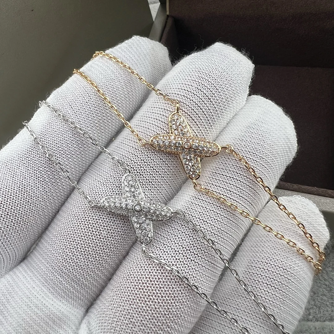 Romantic Women's Jewelry. Full Diamond Zircon Bracelet and Necklace, Sparkling Party Jewelry Holiday Gifts 3