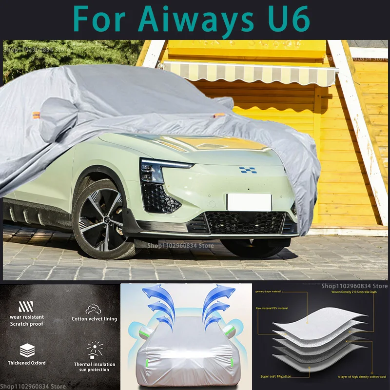 For Aiways U6 210T Waterproof Full Car Covers Outdoor Sun uv protection Dust Rain Snow Protective Auto Protective cover