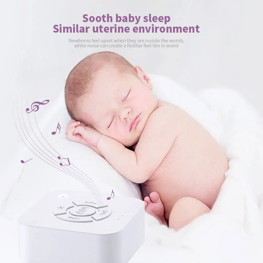 Mini White Noise Sound Machine Sleep Soother With 9 Soothing Sounds Breathing Light Timer Type-C Charging For Baby Adult Travel