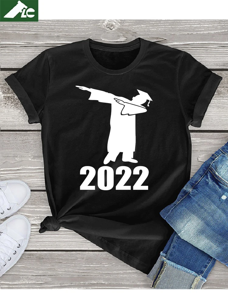 Funny 2022 Graduation T Shirt Women Clothing Funny Dabbing Graduation Class Of 2022 Gift Men Cute Tee Shirt Unisex Casual Top