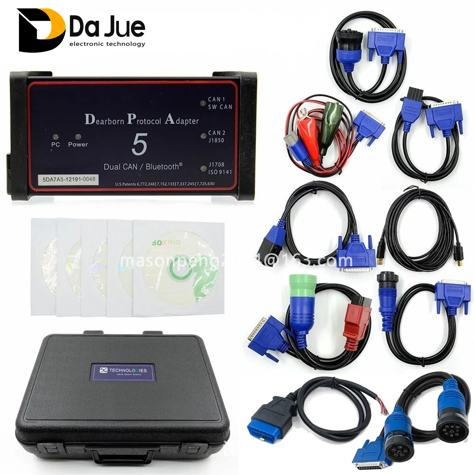 New BT/USB Dpa5 Dearborn Protocol Adapter 5 Heavy Duty Truck Scanner CN-h DPA 5 Works For Multi-brands Support Multi-language