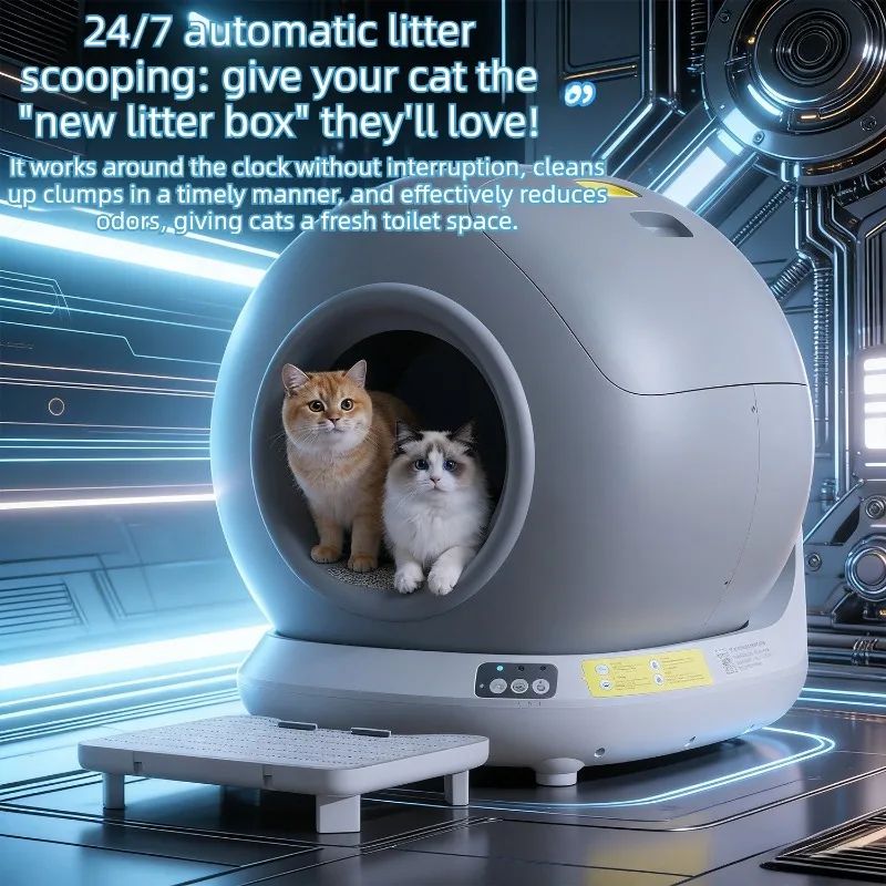 

App Controls Automatic Cat Litter Box Self Cleaning Fully Enclosed Cats Litter Box Smart Sensing Anti Splash Pet Toilet Supplies