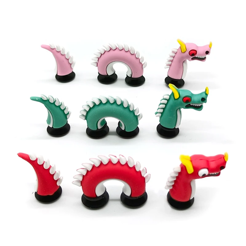 1Set Spoof Cartoon China Dragon PVC Hole Shoe Charms accessori per scarpe divertenti fai da te Fit Croc Snake decorazioni fibbia regalo Unisex