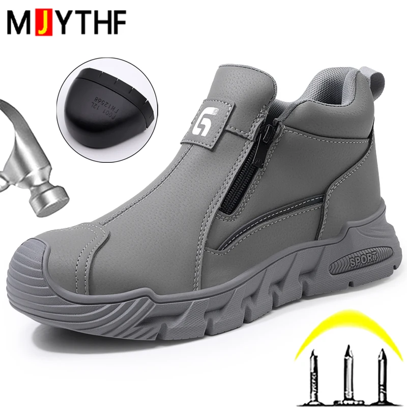 Waterproof Men's Safety Work Shoes Protection Boots Steel Toe Shoes Puncture-Proof Safety Boot For Engineers Indestructible Shoe