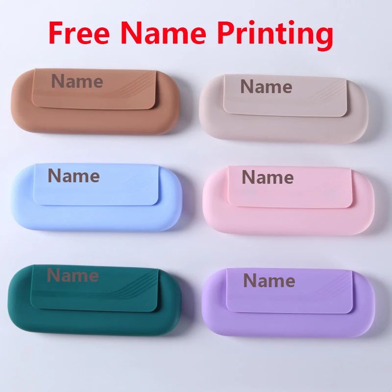 

Силиконовая косметичка с бесплатным именем и принтом, пылезащитная водонепроницаемая дорожная сумка для хранения косметики большой емкости