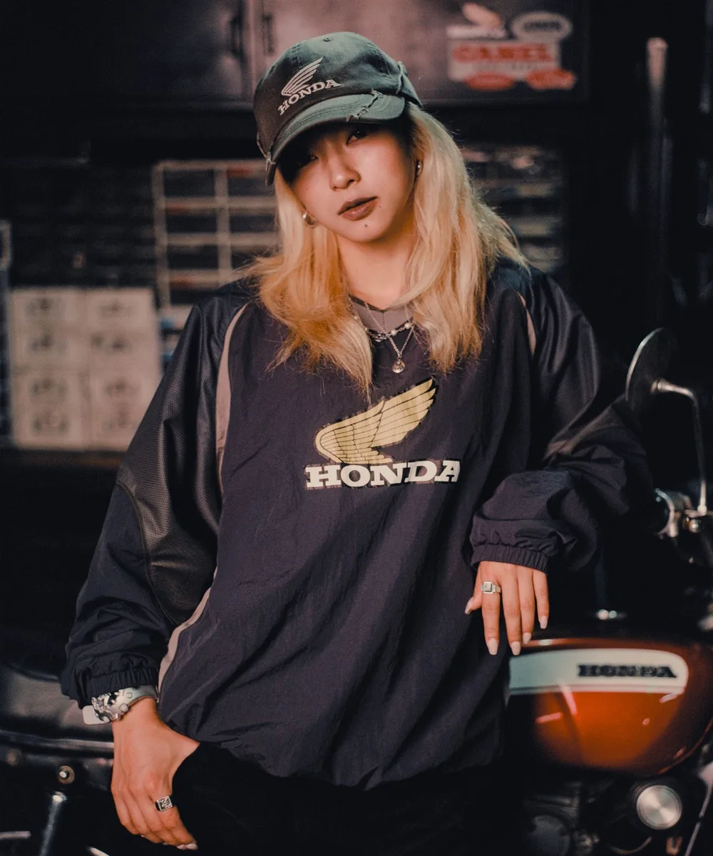 

2025 Honda Retro Men's And Women's Fashion Casual Speed Conquer Motorcycle Racing Autumn/Winter Long Sleeve Sports Shirt