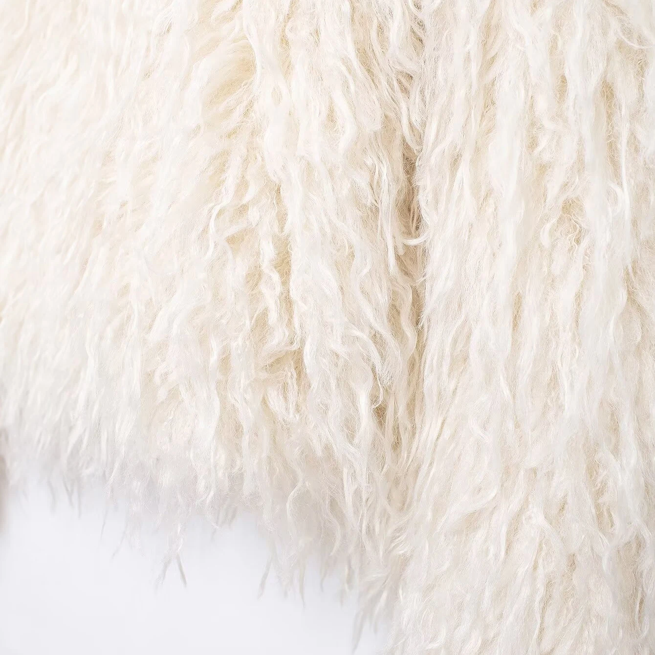 Taop&Za women's 2024 autumn and winter new fur coat round neck faux fur effect socialite temperament short coat