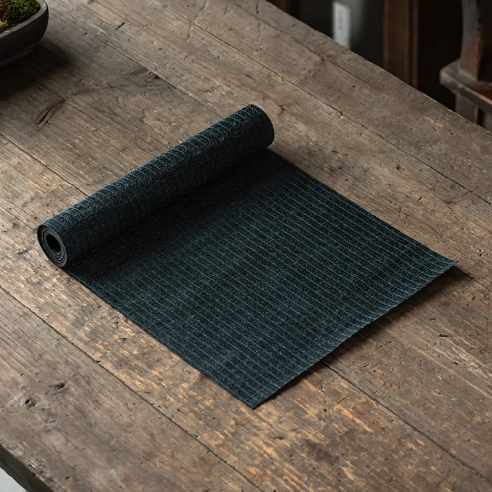 

Tea Tray Waterproof Linen Tea Mat Vintage Chinese Style Desktop Protective Mat Heat Insulation Tea Ceremony Tea Cloth Home
