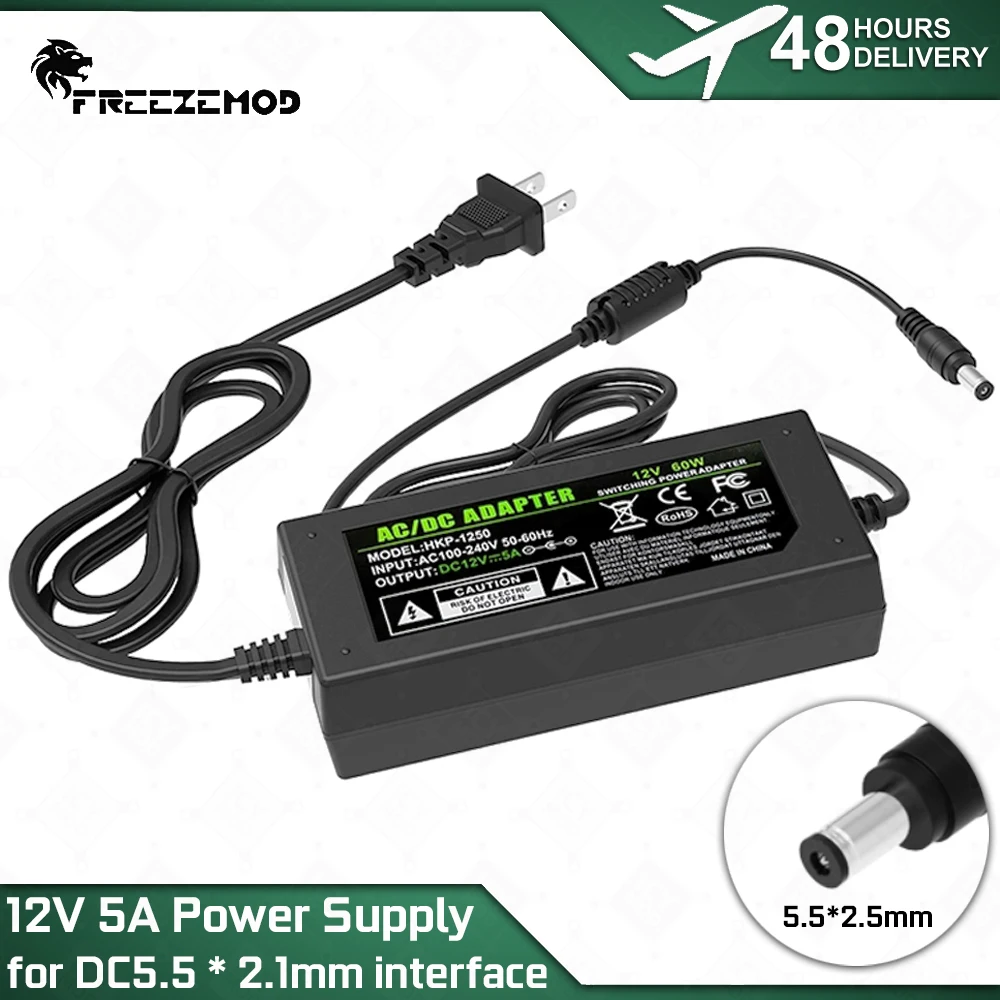 FREEZEMOD Notebook Water Cooling Dedicated Power Supply Input Voltage AC100-240V DC12V 5A 60W Interface Size DC5.5*2.1mm HKP1250