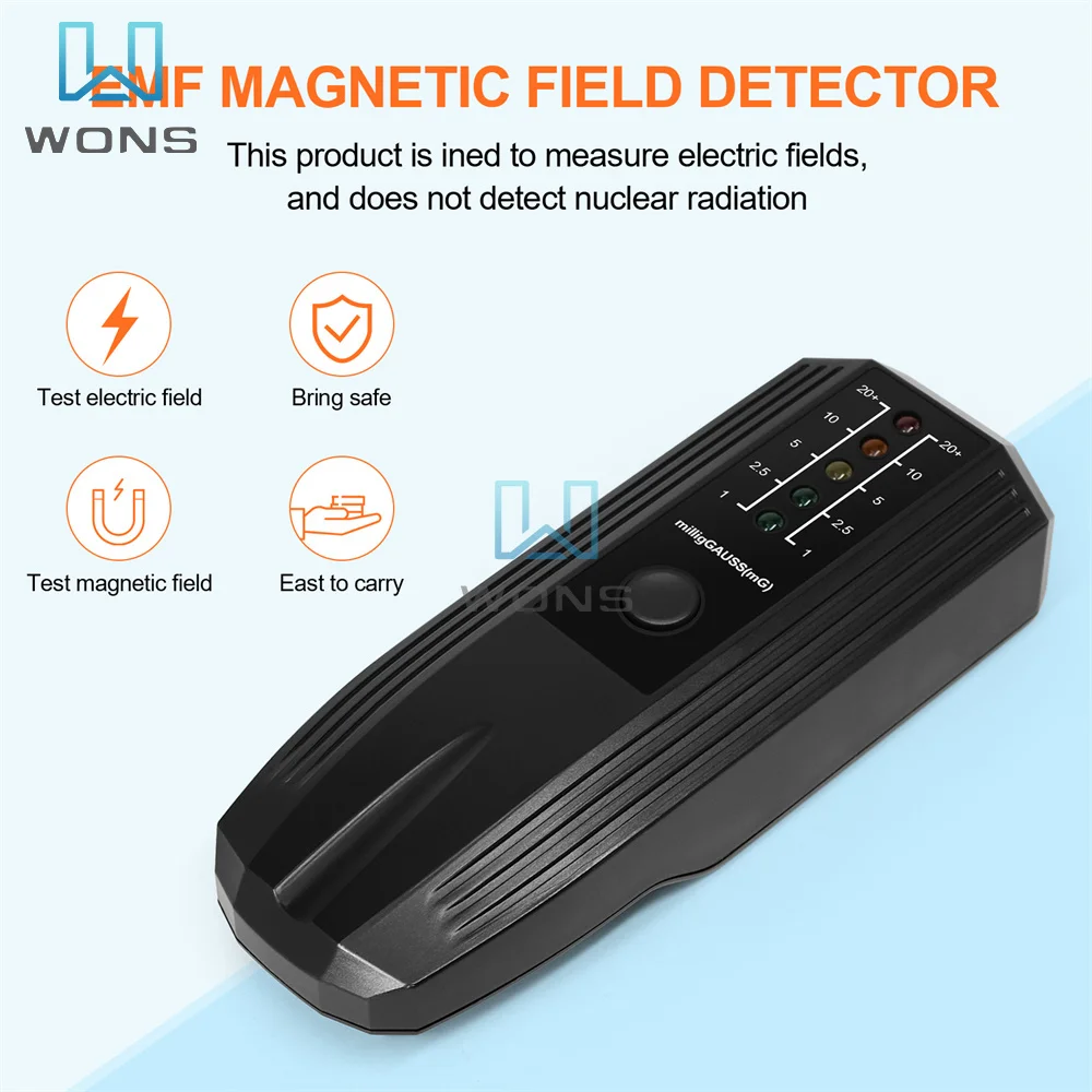 Imagem -02 - Detector de Radiação Eletromagnética Digital Led Emf Meter Campo Magnético Ghost Hunting Equipamento Paranormal Tester Novo