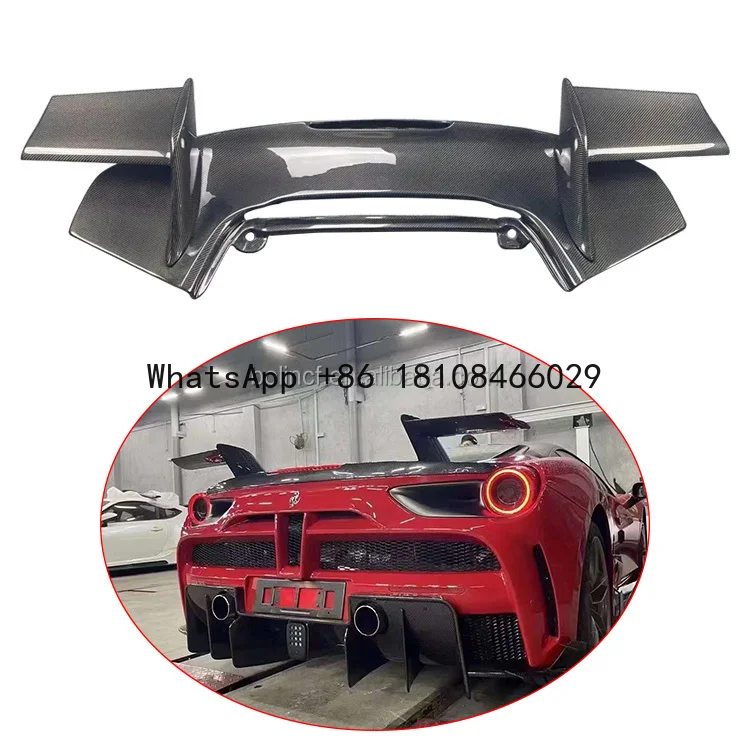 

M Style Carbon Fiber Rear Car Trunk Spoiler for Ferrari 488 Convertible Carbon Fiber GT Tail Wing