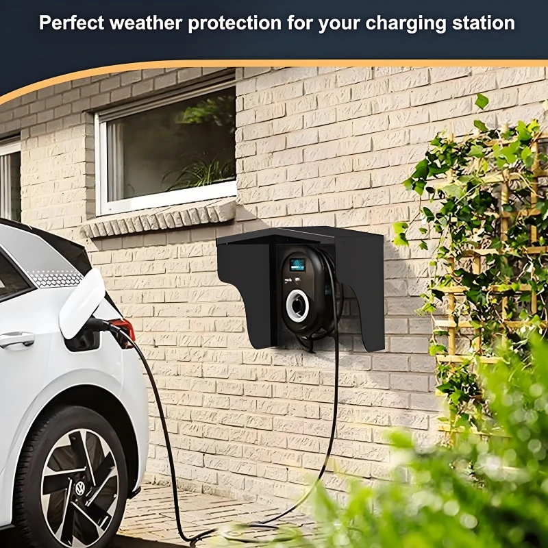 EV Charging Station Protective Cover Electric Car Charger Rain Cover EV Charger Wallbox Rainproof Protective Bracket Kit