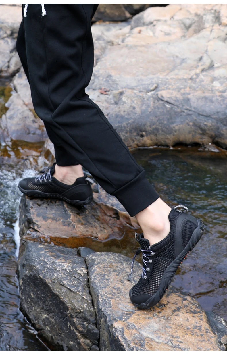 Sommerliche Flusslauf-Schuhe, atmungsaktive, lässige Sportschuhe aus Mesh für Herren, ausgehöhlte Mesh-Outdoor-Bergsteiger- und Wanderschuhe – Detail 21