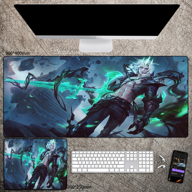 League of Legends Viego Anime Mouse Pad, Extra Grande, Teclado de computador, Acessórios de jogos, Anti-Slip, Comic Mousepad, 40x90mm