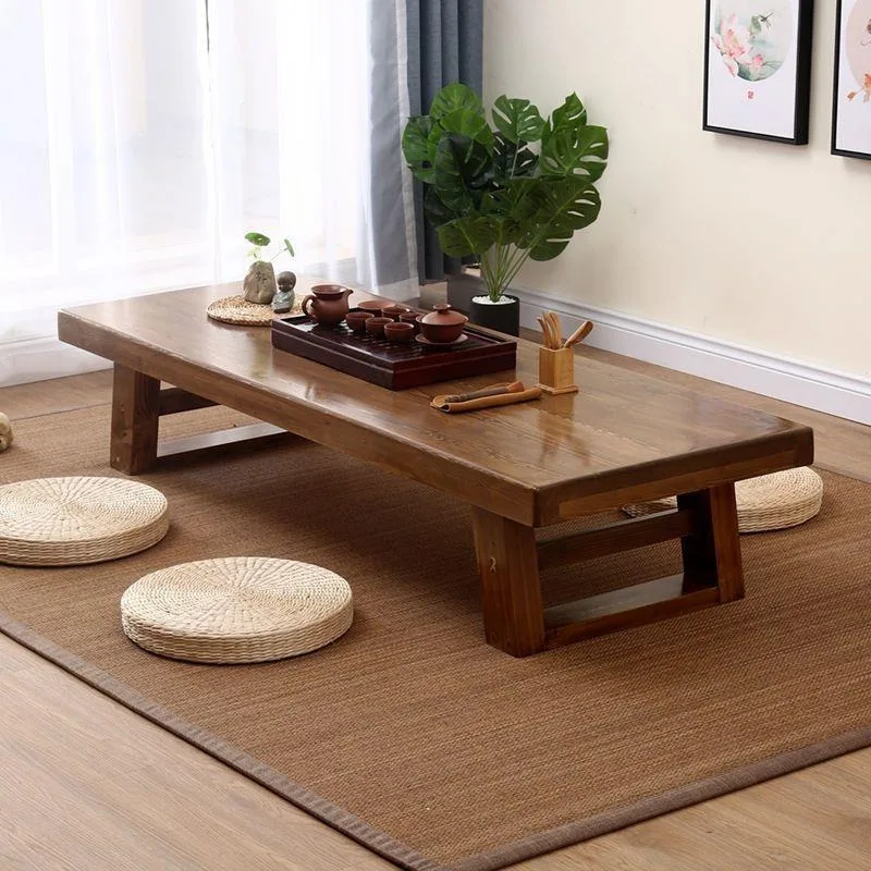 1.2m mobile tea table Solid wood table and chair combination Household rotating tea table Balcony Chinese integrated tea making