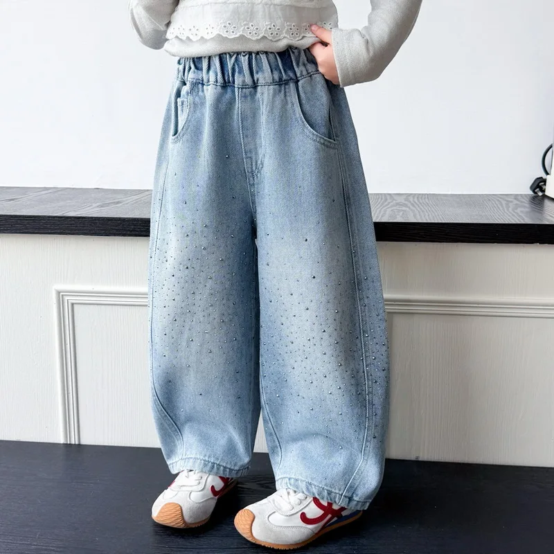 Autumn Girls Jeans Casual Long Pants Fashion Children Curved knife pants Twinkle Twinkle Little Star Kids Denim Trousers 2-10Yr