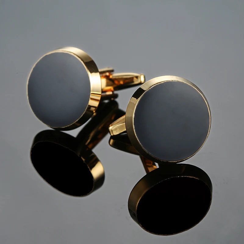 Men\'s French shirt cufflinks copper material yellow black enamel conical cufflinks fashion clothing accessories wholesale