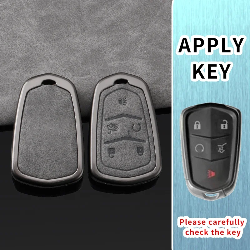 Leather Diamond Car Remote Smart Key Fob Case Cover Holder Bag Keychain For Cadillac ATS CTS CT6 XTS XT5 Escalade SRX