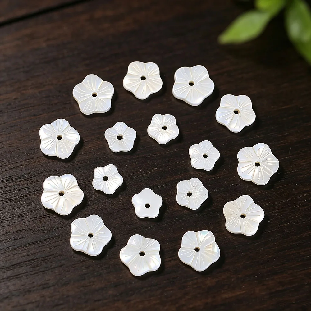 10pcs  Shell Flower Beads  Loose Spacer Beads for Jewelry Making DIY Bracelet Necklace Accessories White Mother of Pearl Charms - view 5