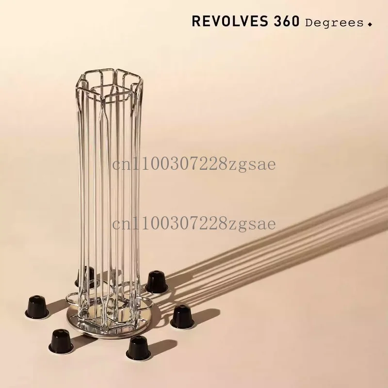Rotatable coffee capsule storage rack