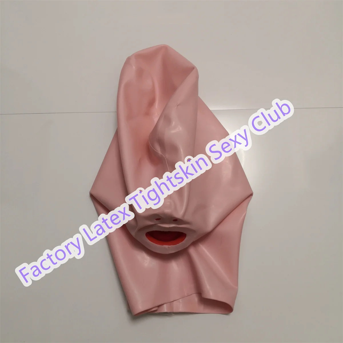 

Латексный капюшон с трубкой для рта и носа, детский розовый комбинезон, резиновая маска, косплей, клубная одежда, костюм на Хэллоуин