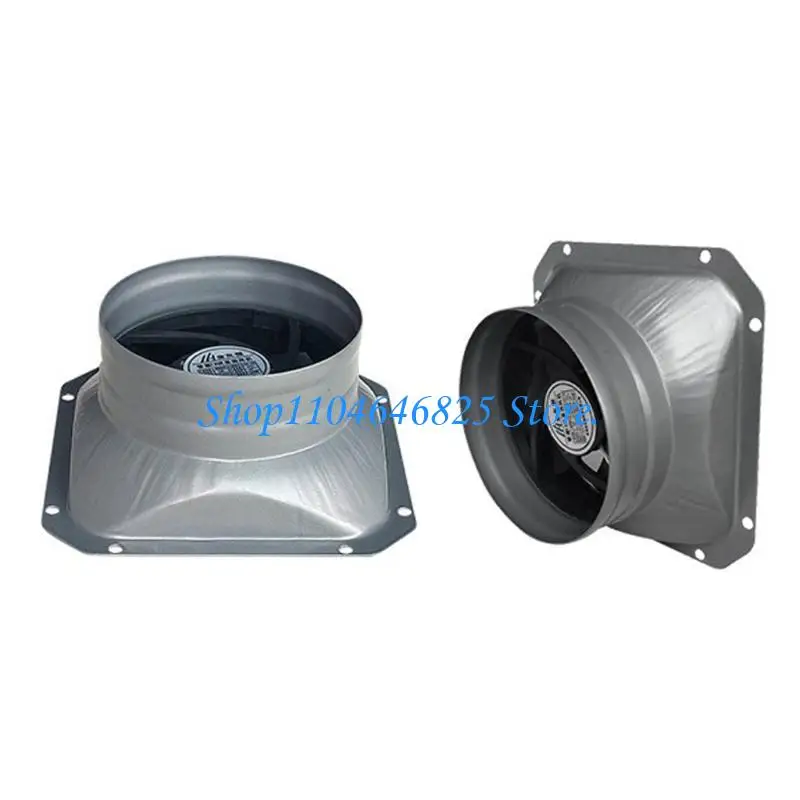Utility Room Exhaust Fan, 12V Metal Duct Circulation Unit with Square Flange, 95Mm Outlet and 5.5 X 2.1 Mm Input for Bathroom