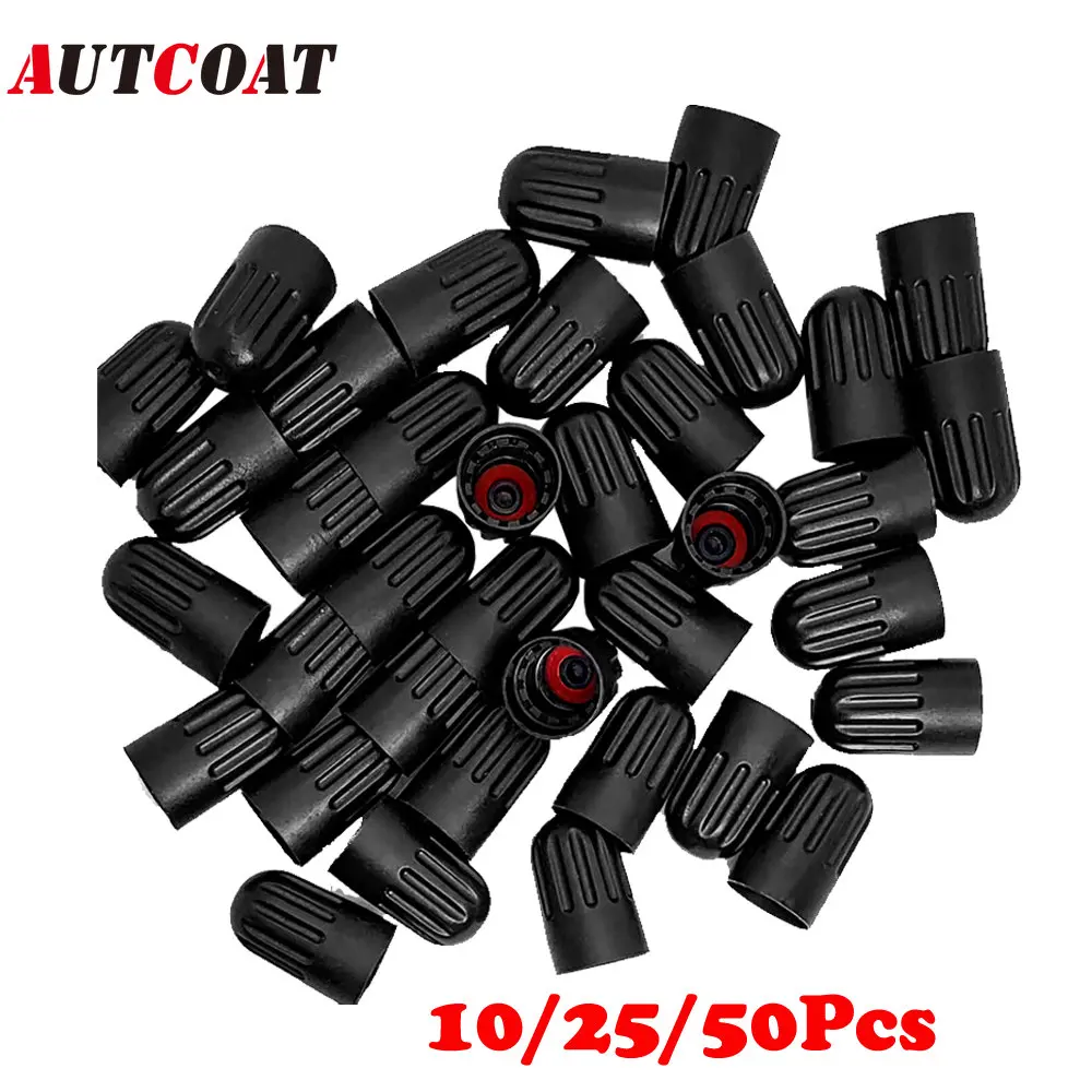 Plastic Black Tire Valve Caps for TR20008 TPMS, Universal Stem Covers for Cars, SUVs, Bike and Bicycle, Trucks, Motorcycles