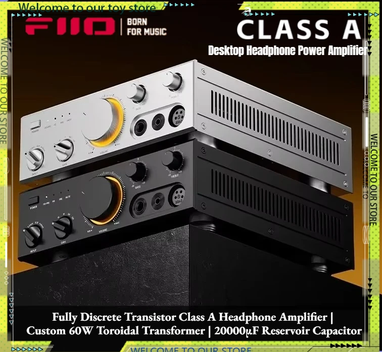 FiiO CLASS A Headphone Power Amplifier Desktop Fully Discrete Triode 60W transformer HiFi Audio Power Amp For Music Enthusiast