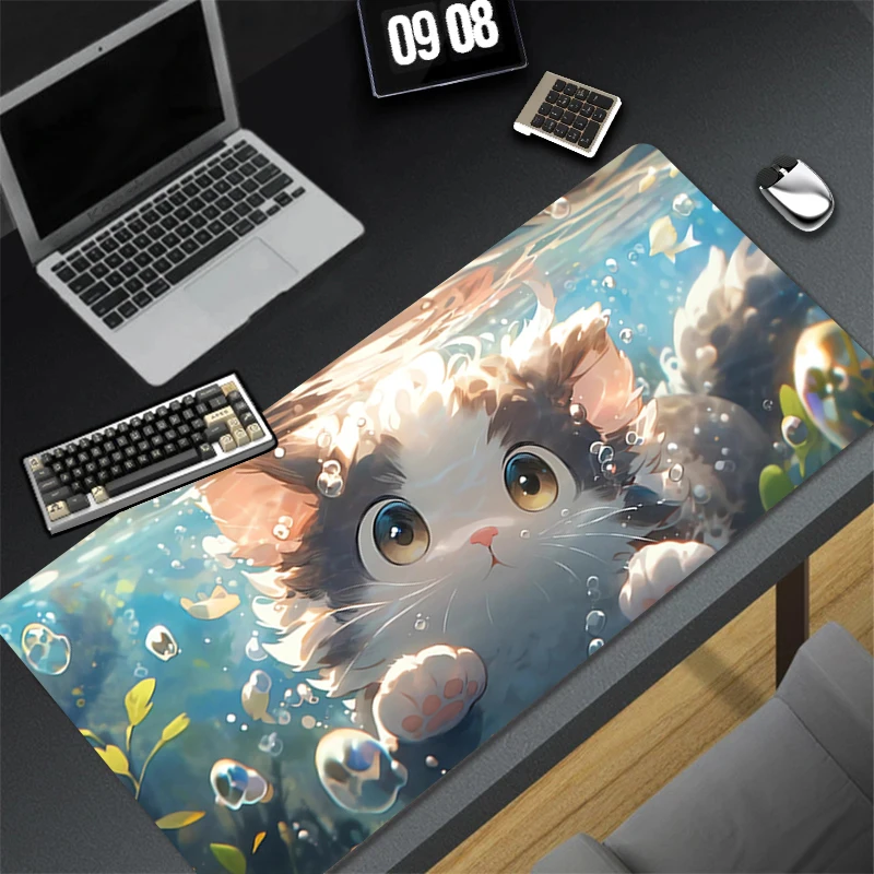 

Коврики для мыши, защитный коврик для стола, игровой коврик для мыши с цветами и кошками, офисный декор, клавиатура, длинный коврик с индивидуальным наполнением, коврики для компьютерных геймеров