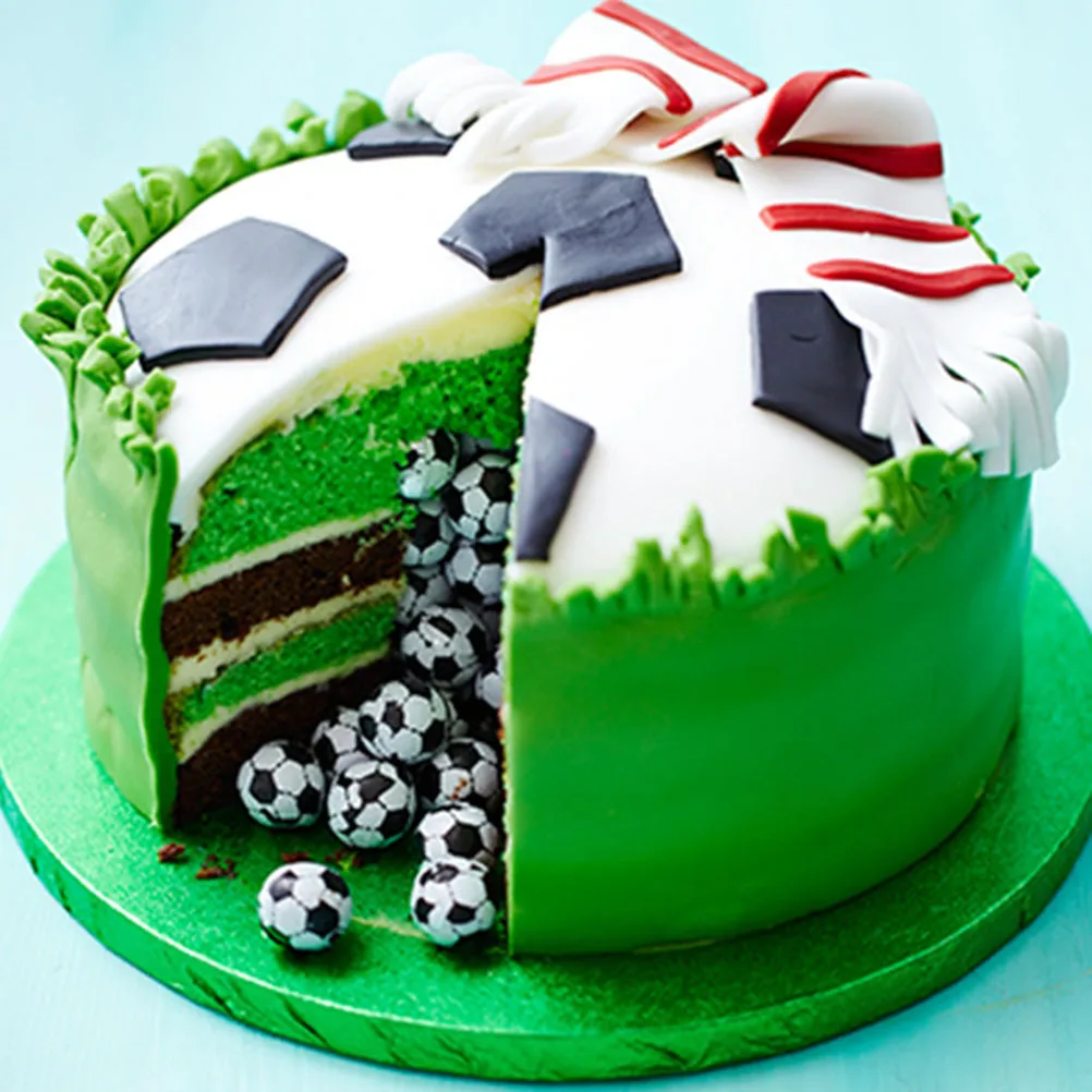 

Football Fondant Cutters Soccer Mould 4 Sizes Prom Edible White Dust Resistant Cake Cookie Tools