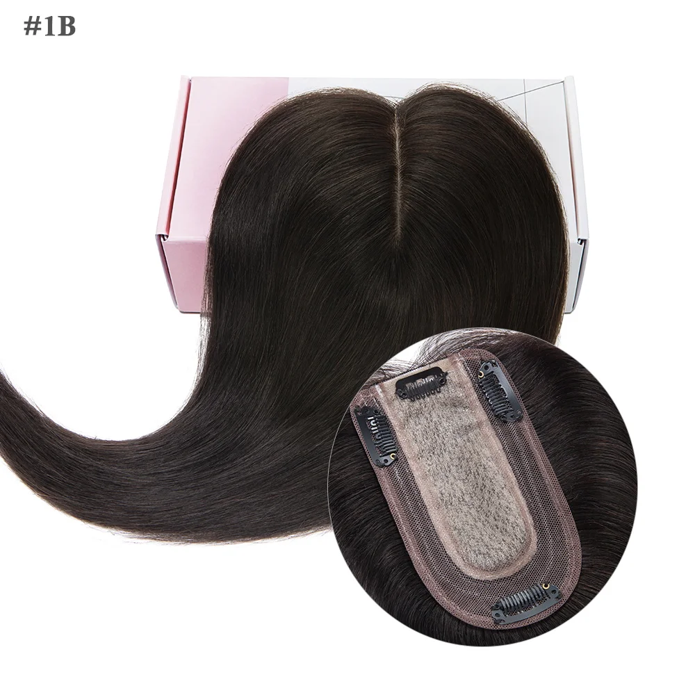 Sego 7x13cm Seiden basis Haar deckel für Frauen 100% Echthaar teile Perücken gerade Clips in Haar teilen hinzufügen Deckung volumen – Detail 10