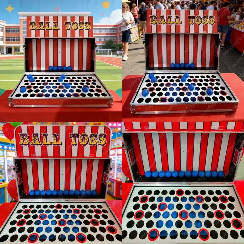 Ball Toss Carnival Game Tabletop Throwing Flight Case Adventure Park Commercial Use Indoor Outdoor Playground Equipment
