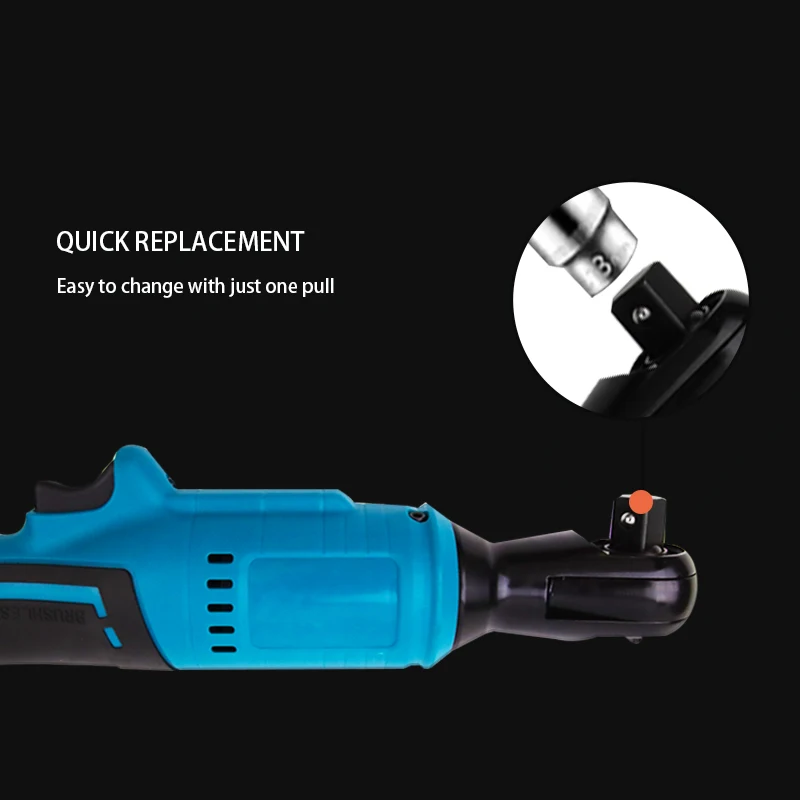 130nm Electric Ratchet Wrench 1/2\'\' Right Angle Ratchet for Makita 18V Battery Hand Tools Wrench Blue 800r/min