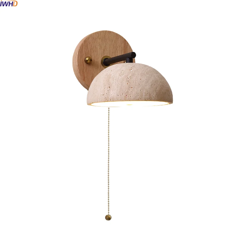 

IWHD Modern Nordic LED Wall Lamps Indoor Reading Yellow Travertine Wall Art Decor Bathroom Mirror Light Lighting Wandleuchte