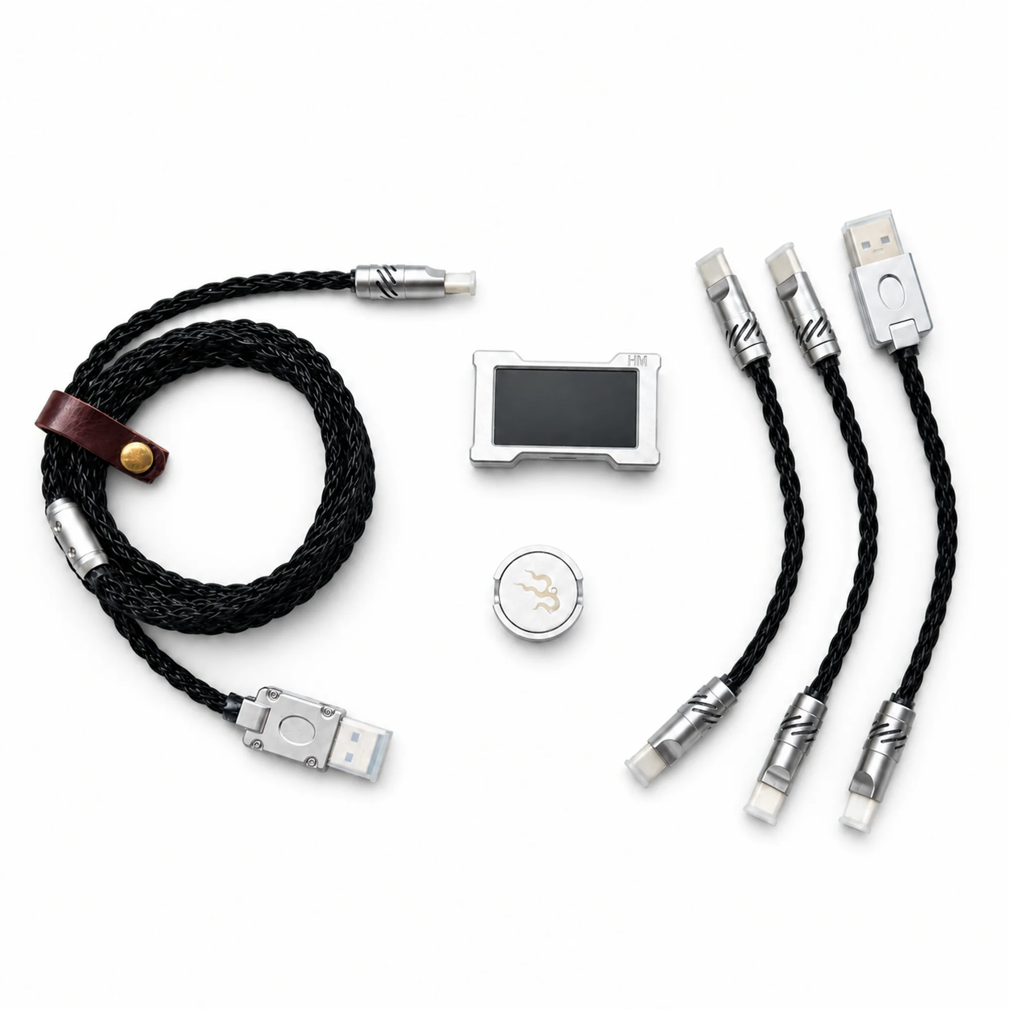 Kabel do klawiatury 8k, miedź monokrystaliczna, magnetycznie sterowane oświetlenie do hubów Esports/HMlab, 15cm C-C/15cm/1.3m USB-C (black 1 set) — Zdjęcie 3 z 3