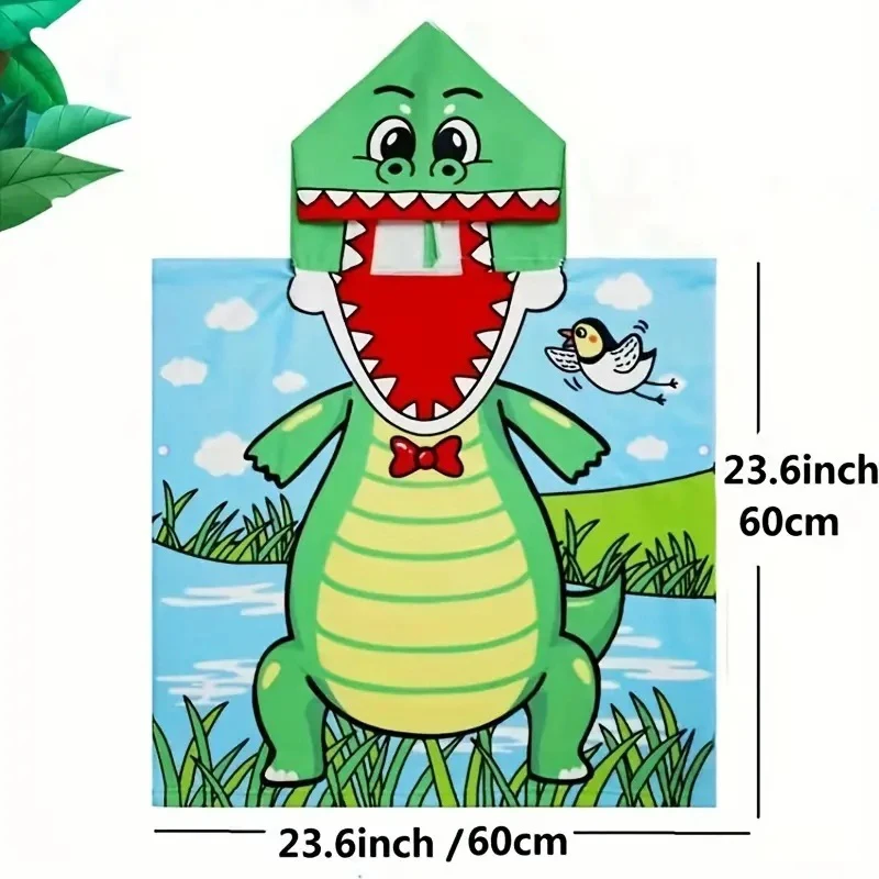 1pc Cute Bath Cartoon Animals Hooded Beach Towel Soft Microfiber For Kids Toddlers Pool Poncho