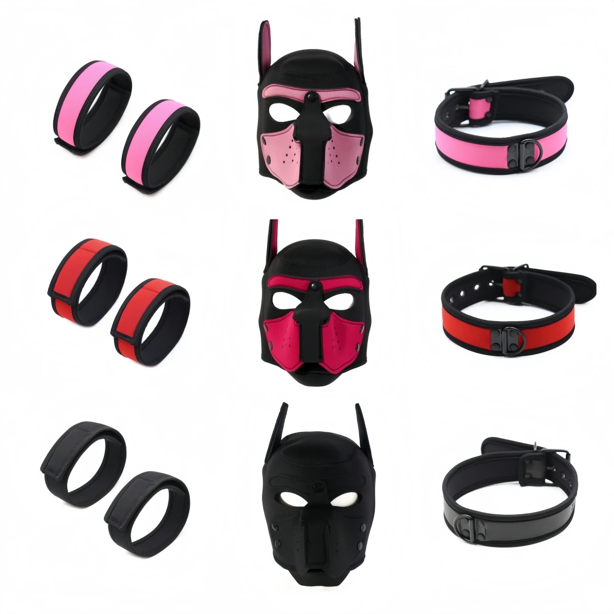 Large Size Dog Cosplay Mask Padded Rubber Face Mask for Puppy Play 10 Colors Available Fashion Animal Roleplay Mask